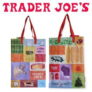 Trader Joe's Wisconsin Reusable Grocery Tote 6-Gallon Polypropylene NWT Bag